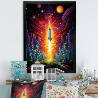 Rocketship Cosmic Dreamscape sur toile