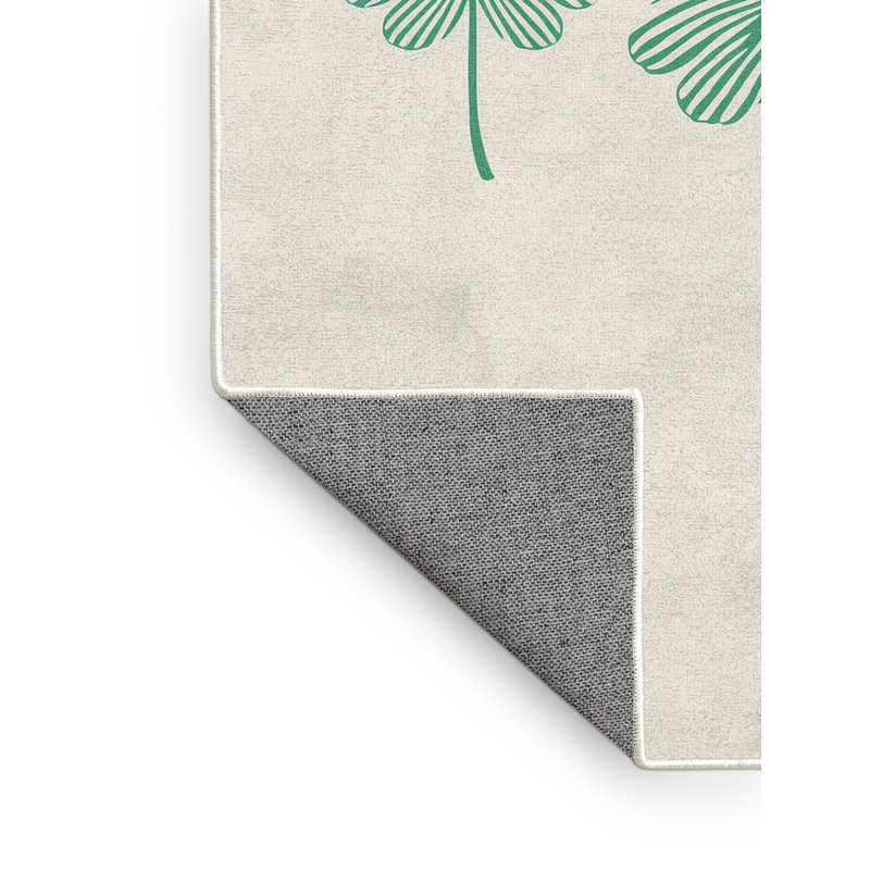 Machine Washable Artesian St Patties Modern & Contemporary Abstract Rug in Beige – White Binding, 8x12