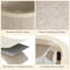 Grand panier à linge 185L à 3 sections avec couvercle, panier à linge en plastique avec poignées en bambou et sacs amovibles, grand panier à linge pliable pour salle de bain, beige
