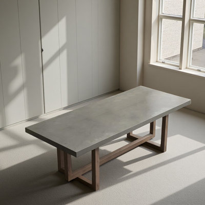 Retro Cement Gray Solid Wood Conference Table by Latitude Run