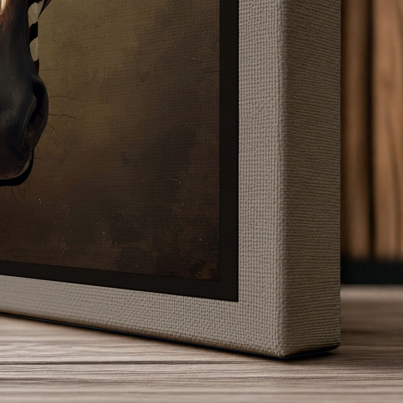 Frontal Zebra Modern - Wrapped Canvas, 36x24 - 91.4 x 61.0 cm, Taupe Border