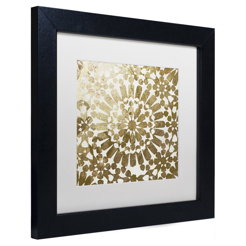 «Jadaya Moroccan Gold I» par Color Bakery, impression encadrée, H 11 po x l 14 po x P 0,5 po, Blanc