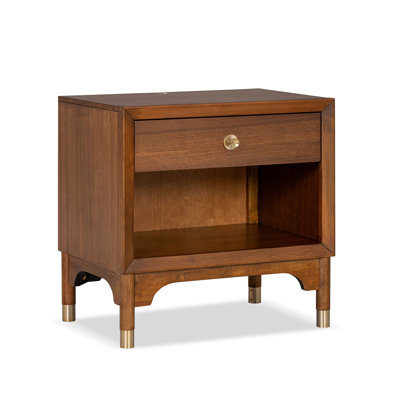 Oberlander 1-Drawer Nightstand With LED Light And USB Ports by Red Barrel Studio