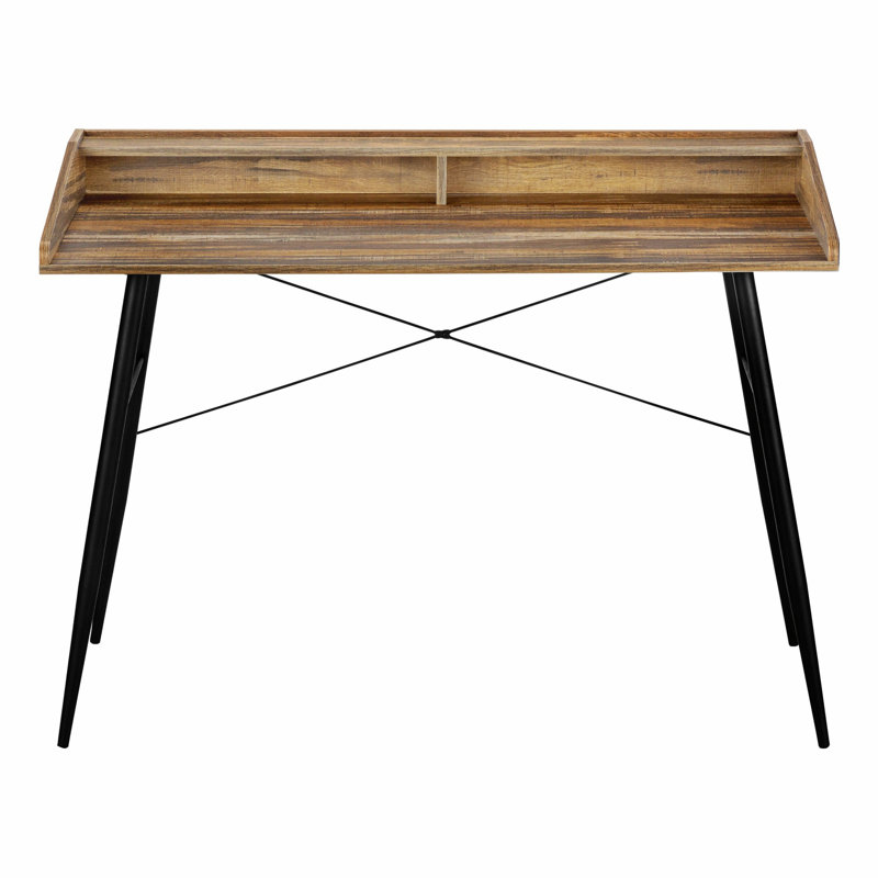 Bureau d'écriture, bureau à domicile avec tablettes de rangement, Brun