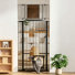 Barrière pour animaux de compagnie extra haute de 140 cm (55,1 po) avec chatière réglable, extension de hauteur de 43 cm (16,9 po) incluse, convient aux ouvertures de 75 à 89 cm (29,5 à 35 po) de large, barrière de sécurité pour animaux de compagnie à fixation par pression