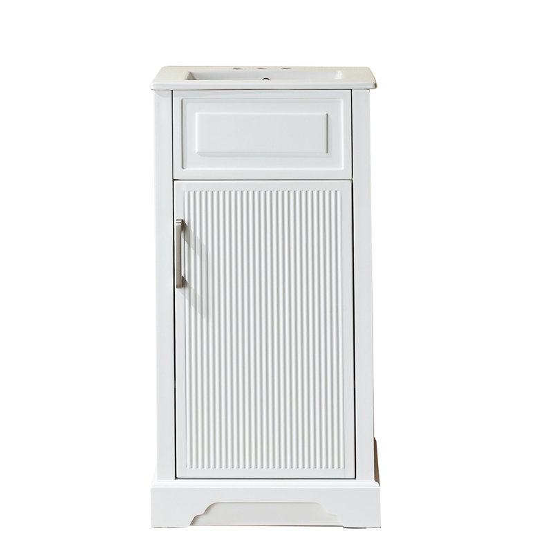 Meuble-lavabo simple autoportant de 18 po avec plateau entièrement assemblé