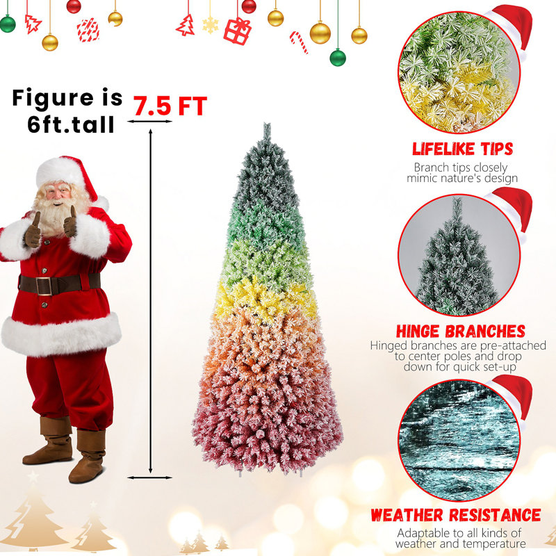 Arbre de Noël en PVC floqué 6 pi 6 pi, H 6 pi