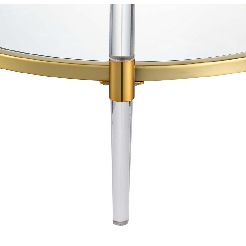 Luxurious Round Acrylic and Glass Tiered Coffee Table