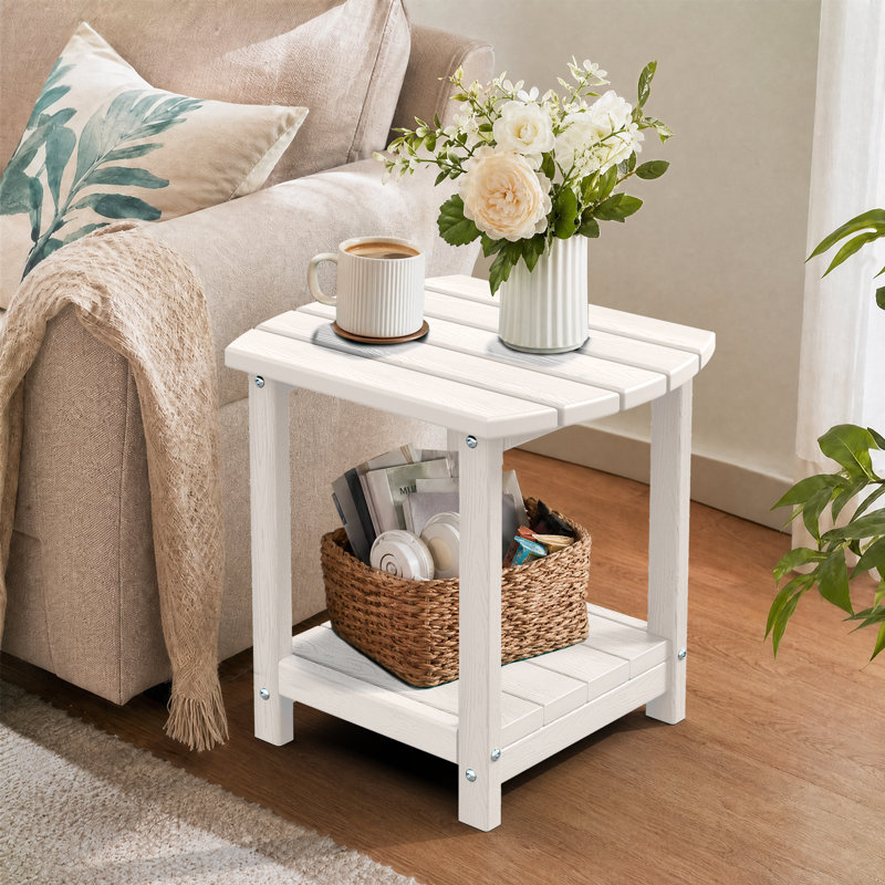 Table de bout d'extérieur en PEHD Adirondack, Blanc