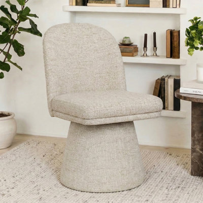 Upholstered Fabric Swivel Accent Chair