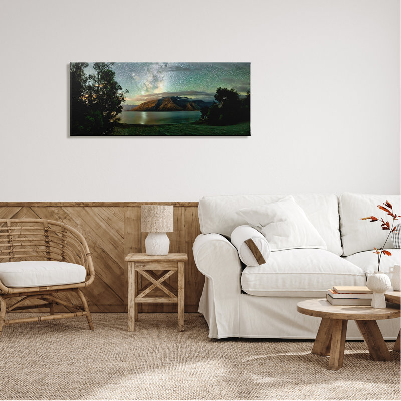 «Starry Night Sky Landscape», art mural sur toile par Lena Owens, H 20 po x l 48 po x P 1,5 po