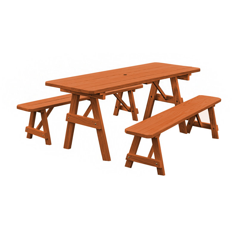 Table de pique-nique 3 pièces Summerhill, Teinte séquoia, L 70 po x l 27 po x H 30 po