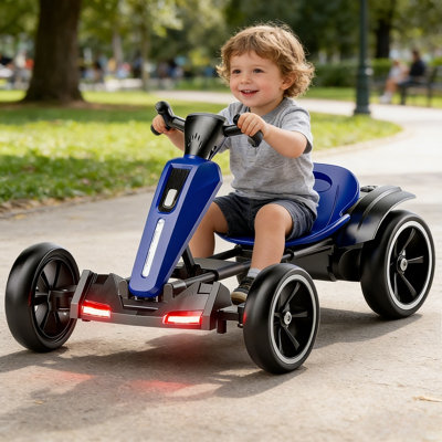 12V Electric Kids Pedal Go Kart, Foldable Ride On Toy With Adjustable Seat,ASTM & CPSIA Certified