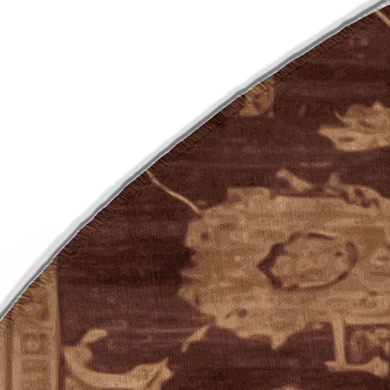 Tapis intérieur et extérieur brun Overdyed, Rond 5 pi