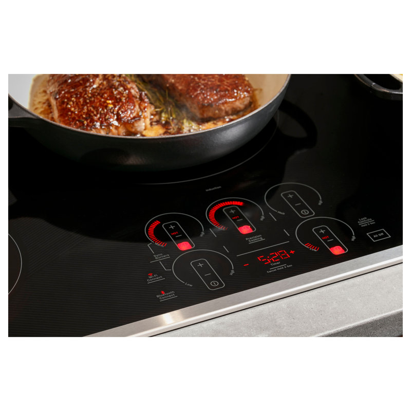 36" Induction Cooktop with 5 Elements, Black/Stainless Steel