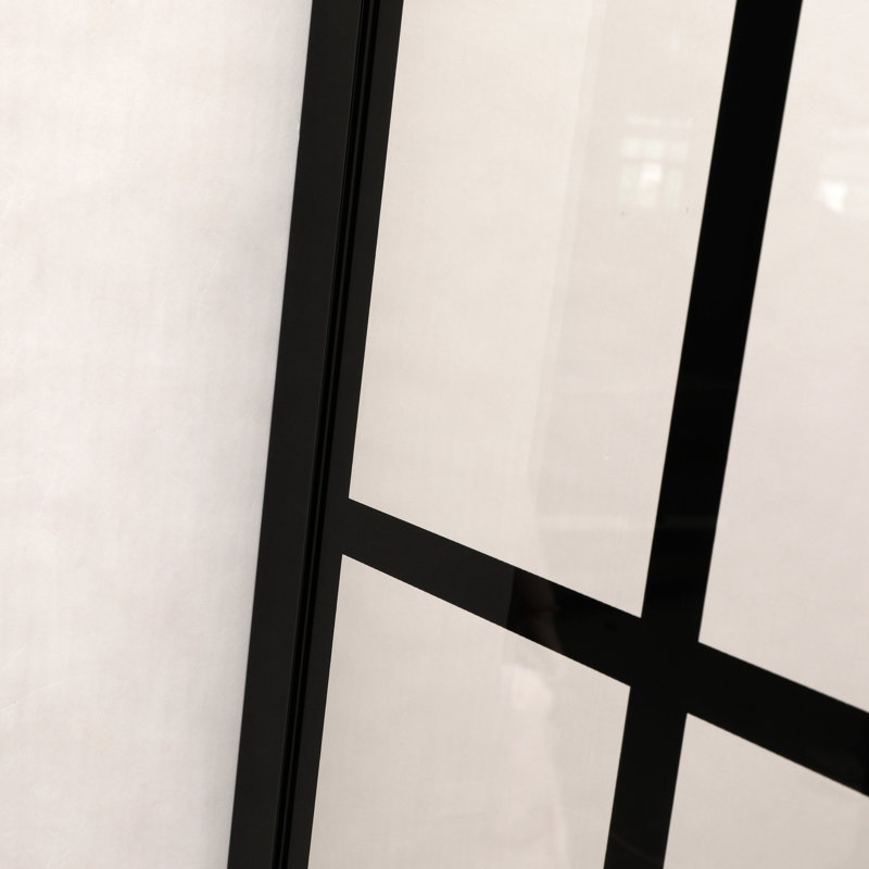Matte Black Fixed Shower Door 34"x72" - Open Entry, Single Panel, , Bathroom Elegance Producer 2 Glamour Generator