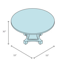 Claudine 53'' Round Dining Table - Modern Design