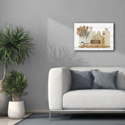 «Tuscan Bread Board» par Cindy Jacobs, art mural sur toile, 26 po x 18 po