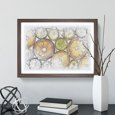 Sliced Citrus Fruit - Single Picture Frame Print on Wood