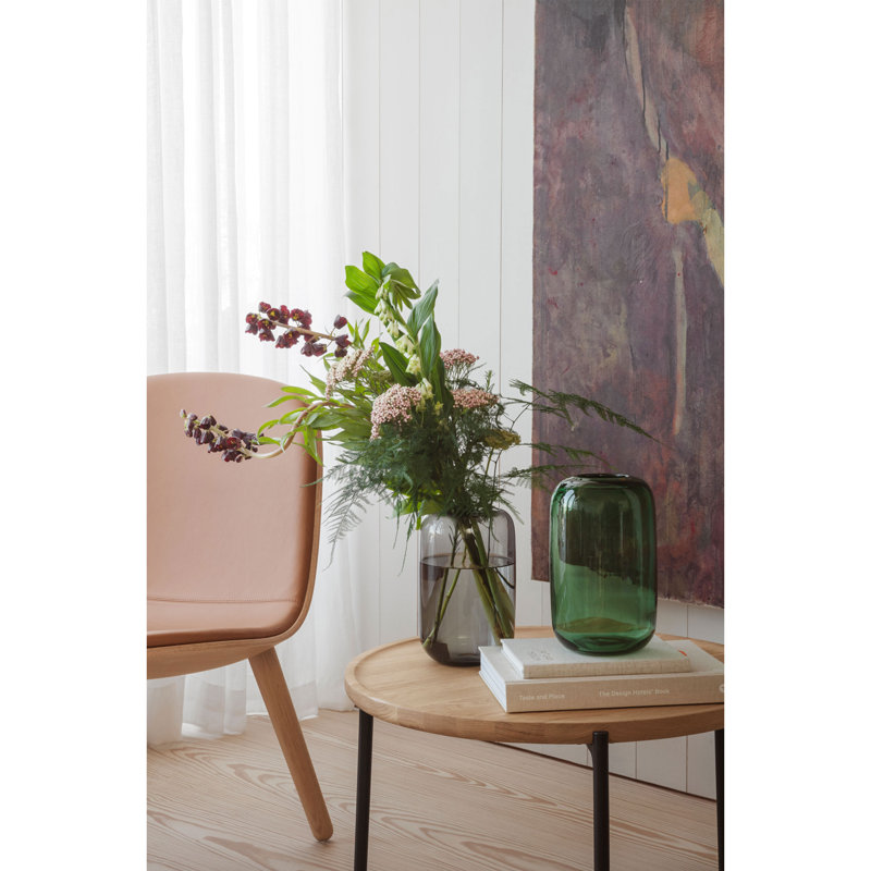 Glass Table Vase, 22cm H x 14cm W x 14cm D, Green