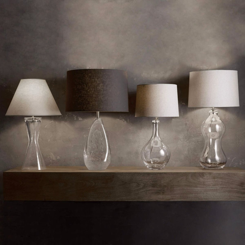 Warren Glass Lamp, 21.5" H x 7.75" W x 7.75" D