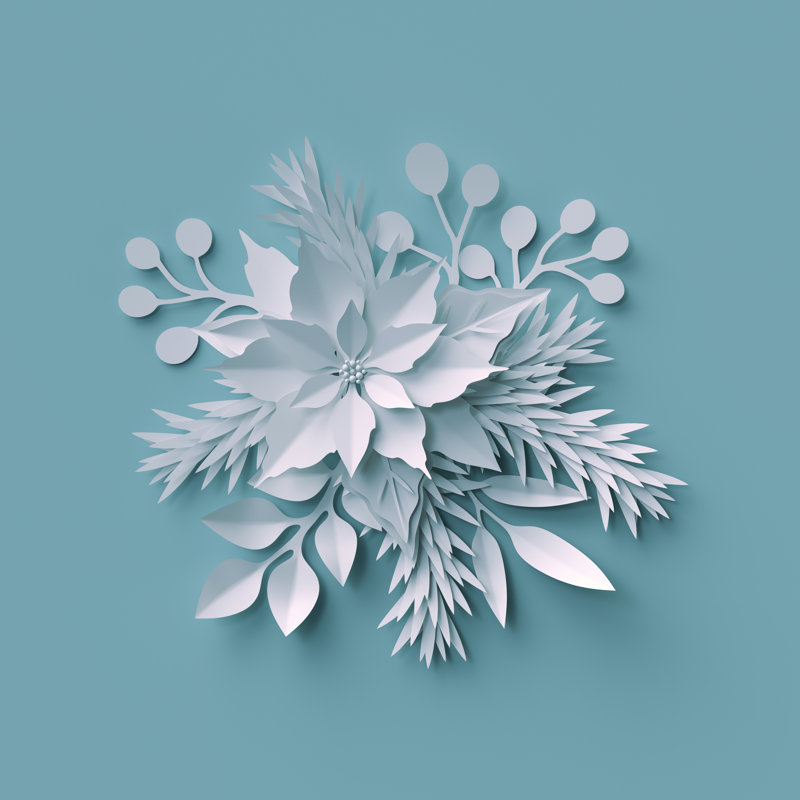 Christmas Paper Cut Background - Wrapped Canvas Print, 91cm H x 91cm W x 3.8cm D