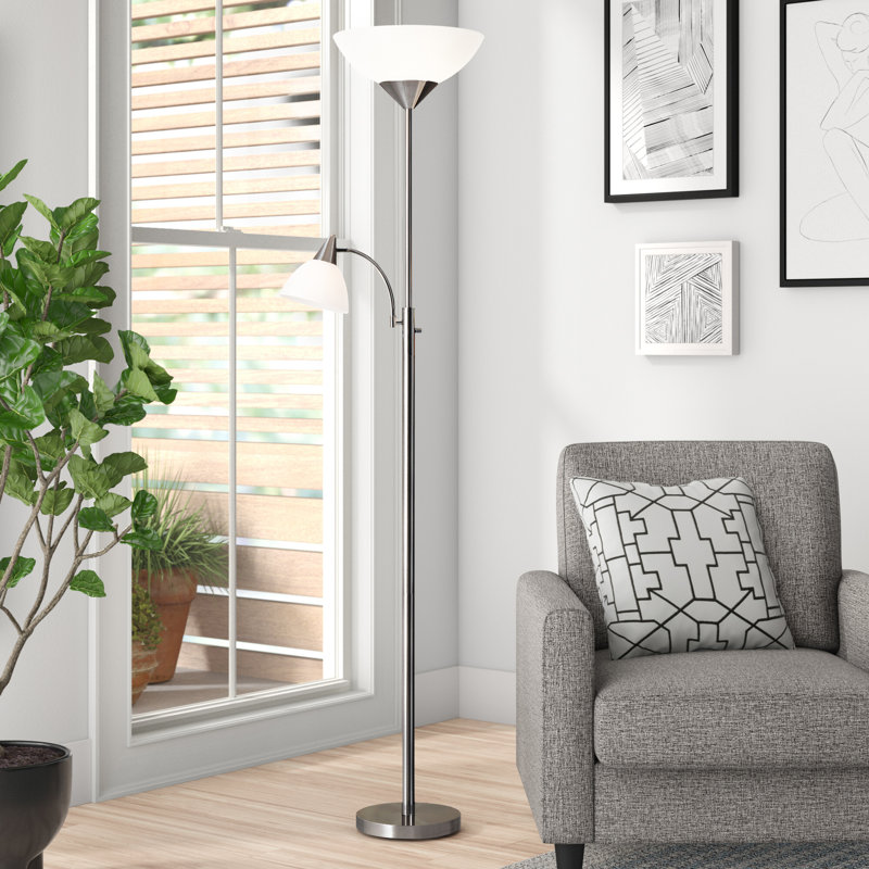 Baila 71'' Torchiere Floor Lamp, Steel