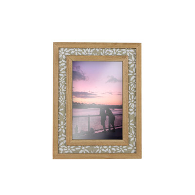 Foreside Home & Garden 4" by 6" Cottage Floral Picture Frame