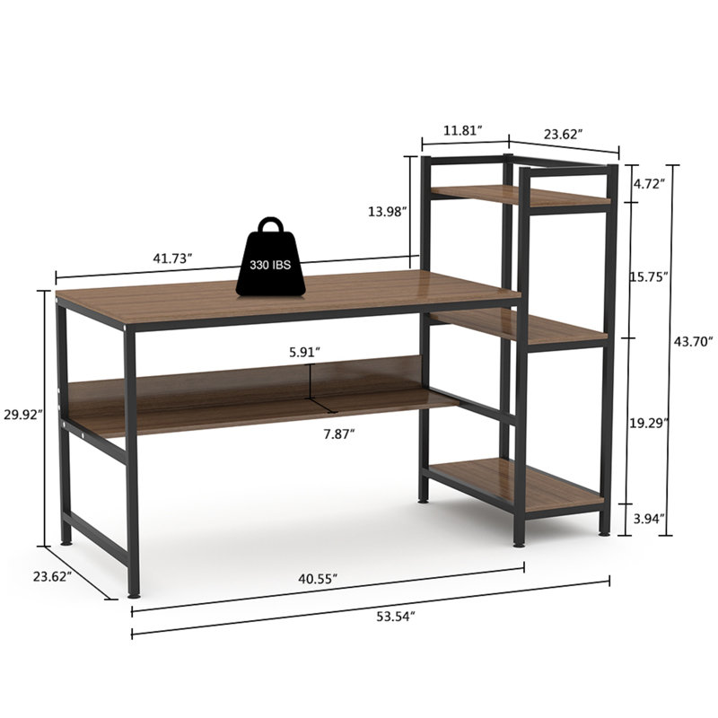 Writing Desk, Walnut/Black
