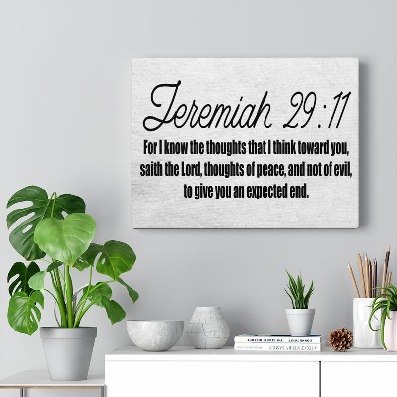 «For I Know The Pensts» Jeremiah 29:11 Écriture chrétienne murale, impression de versets de la Bible prête à être accrochée