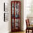 Corner Curio Cabinets with Light, Adjustable Glass Shelves &amp; Mirror Back, Cherry Finish | Traditional | Living Room-928359169
