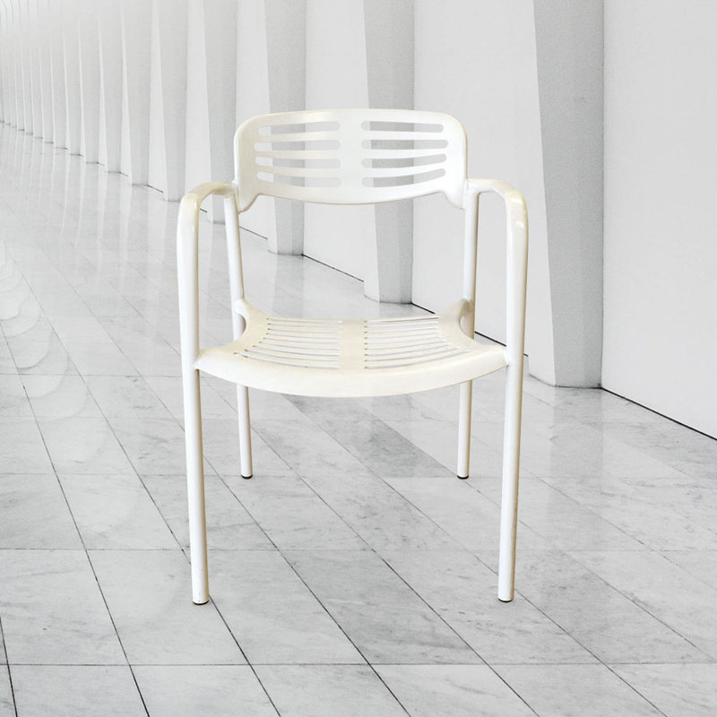 Chaise de patio empilable, Blanc