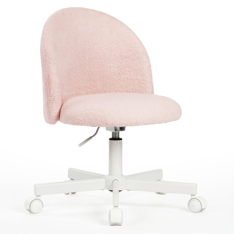 Home Chair Office Desk Chair Make Up Chair With Wheels, Pink, White