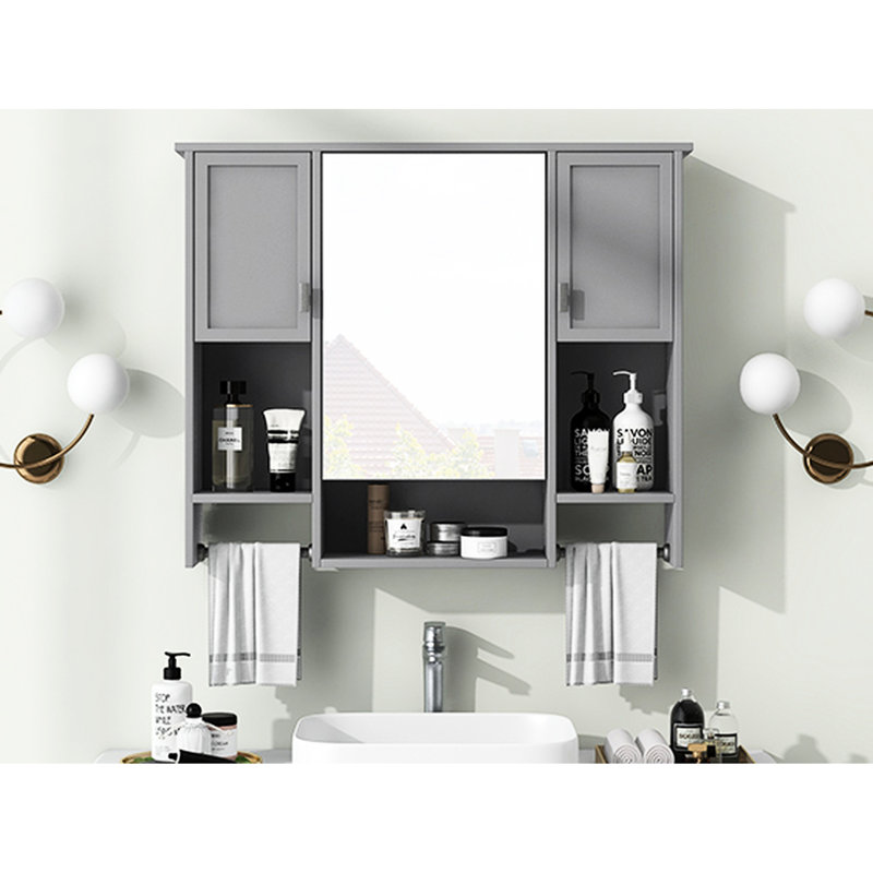 Armoire de salle de bain moderne avec rangement - miroir de 35 po x 28 po inclus
