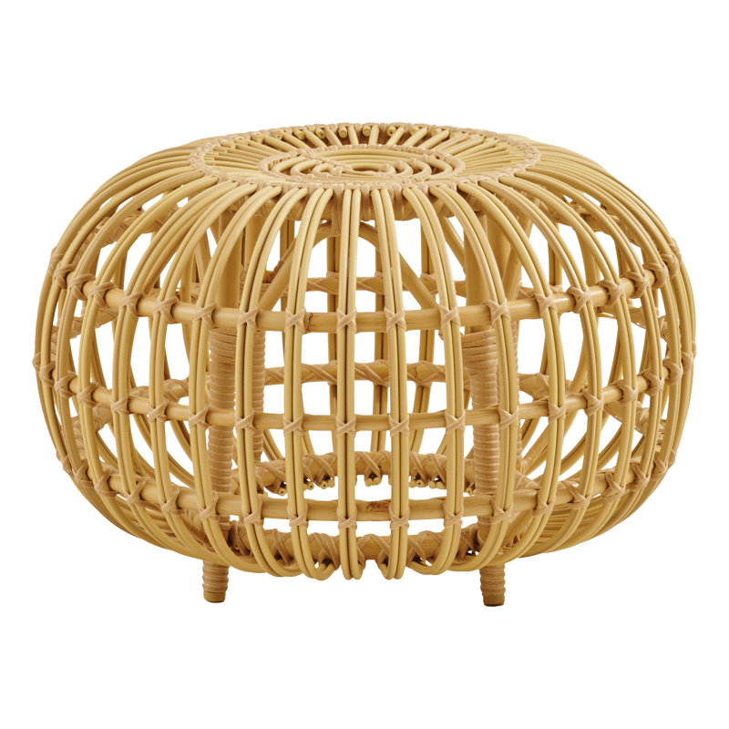 Franco Albini Small Rattan Ottoman, Exterior Natural