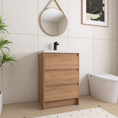 Ensemble de meuble-lavabo simple 24 po avec plateau en résine Bellmead