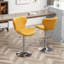 2 chaises pivotantes réglables revêtues de jaune, rembourrage en mousse épaisse, tissu en velours, apparence de ligne verticale élégante, réglage de la hauteur du vérin à gaz 2 360 pivotant, réglage du vérin à gaz, design, repose-pieds-1469230220