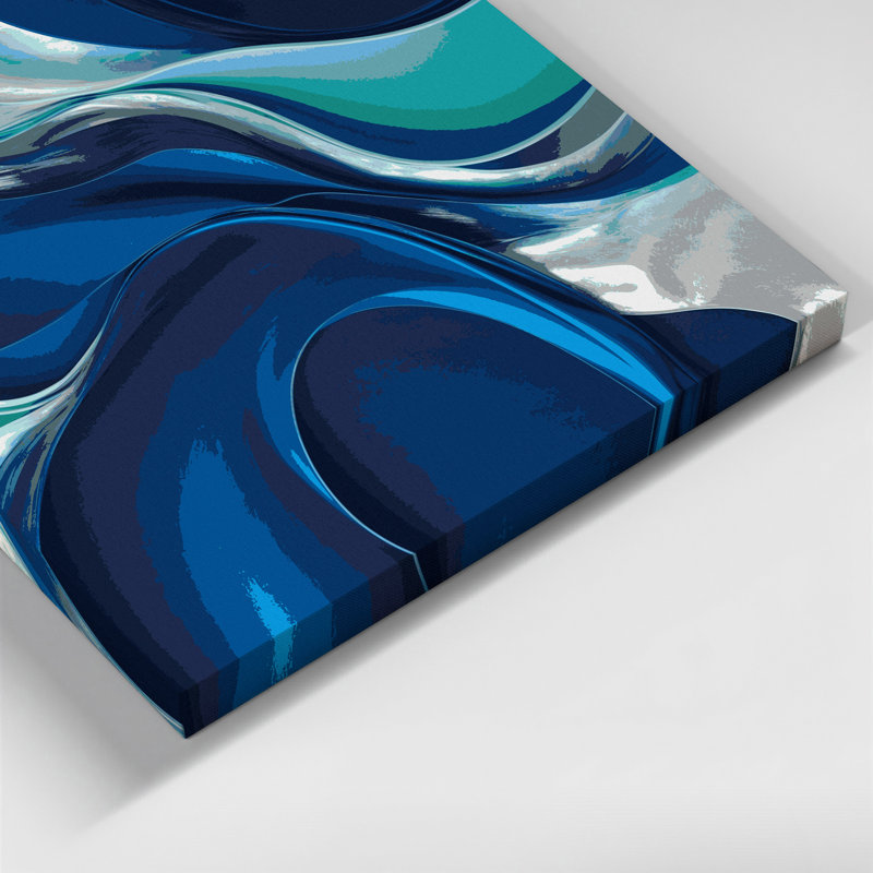 «Lyrical Abstraction 83», art mural sur toile bleue, H 20 po x l 30 po