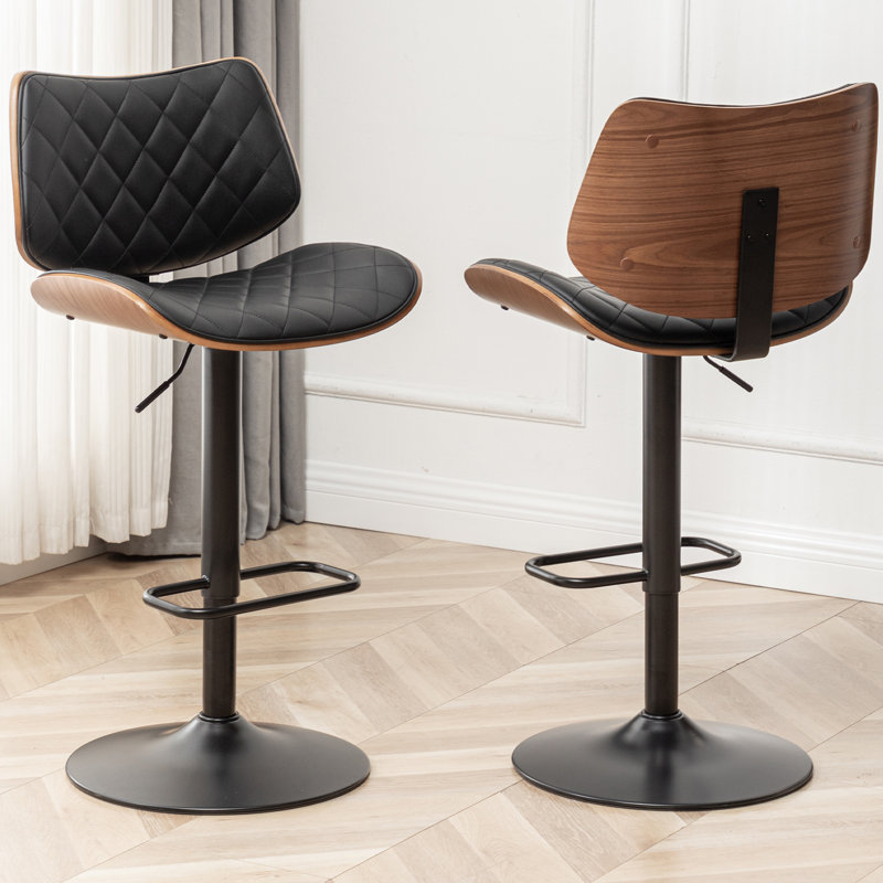 Height Adjustable Swivel Bar Stool, Black