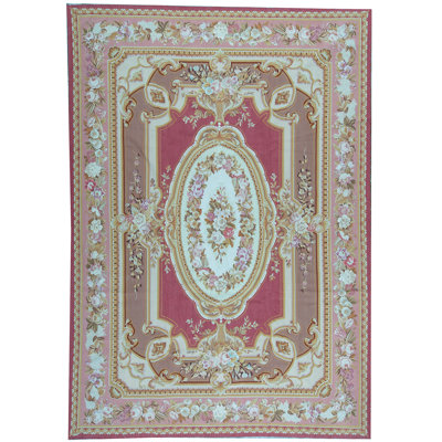 Hand-Knotted High-Quality Rose Area Rug