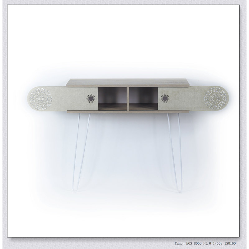 Lora Metal Legs 2 Tier Console Table With Durable Design And Ample Storage For Modern Interiors