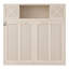 Grand lit escamotable avec armoires de rangement, beige
