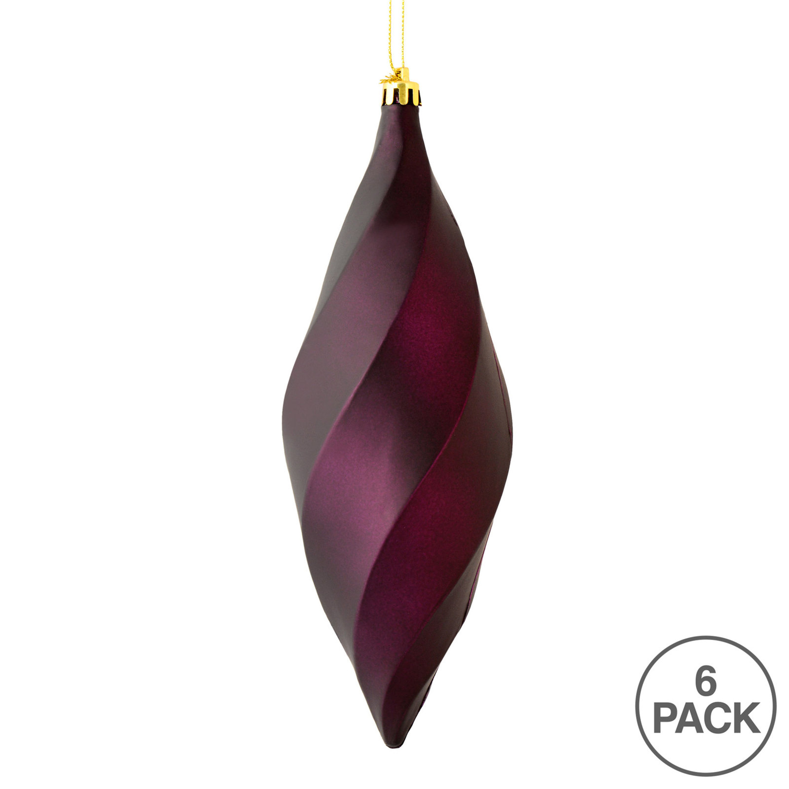 8" Shatterproof Finial Ornament, Matte Lilac