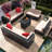 11 Pieces Rattan Patio Furniture Conversation Set with 43" Gas Propane 50000 BTU Fire Pit Table Outdoor Sectional Sofa for Backyard-1643130351