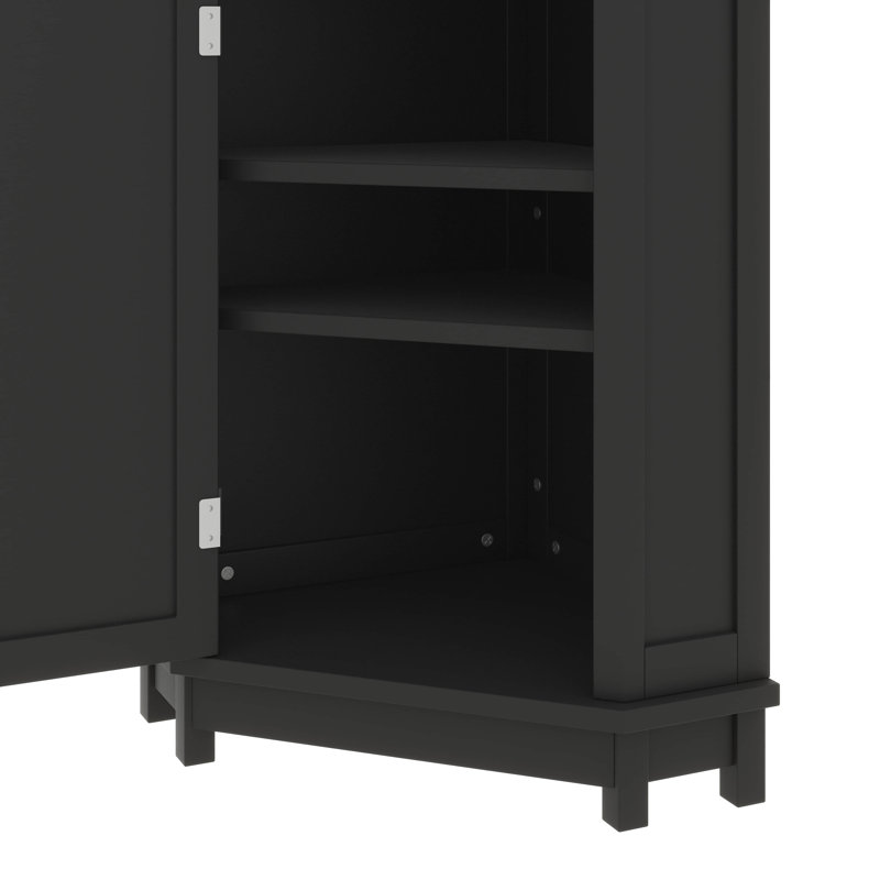 Étagère d'angle réglable pour armoire de salle de bain Triangle, Noir