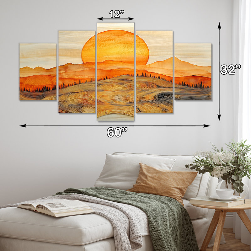 Roann - Forest Wall Art - Art mural traditionnel pour le salon, 5 pièces