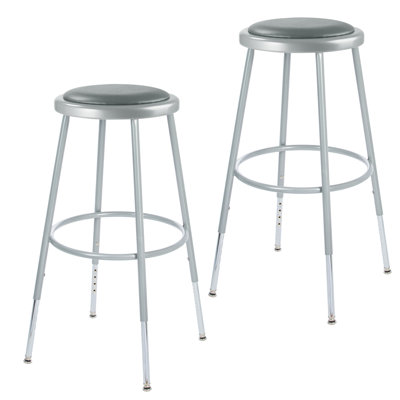 Otto 25-33 Inch Height Adjustable Heavy Duty Commercial Grade Vinyl Padded Stool