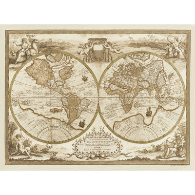 «Mappa Del Globo Terraqueo», reproduction sur toile tendue