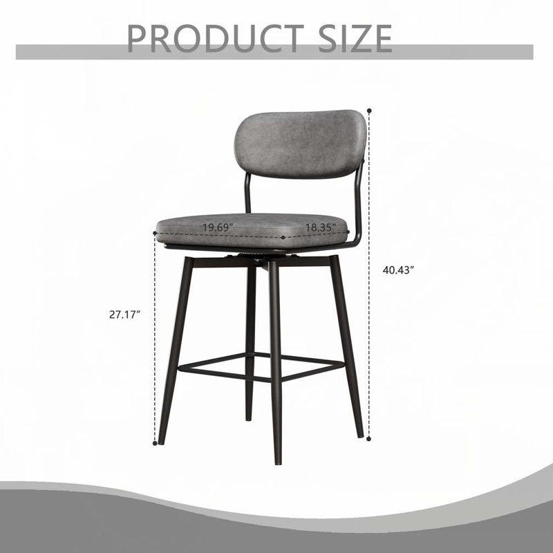 Tabouret de bar rotatif 360 °