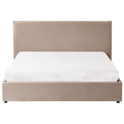 Ottoman Bed Boucle LAVAUR Taupe
